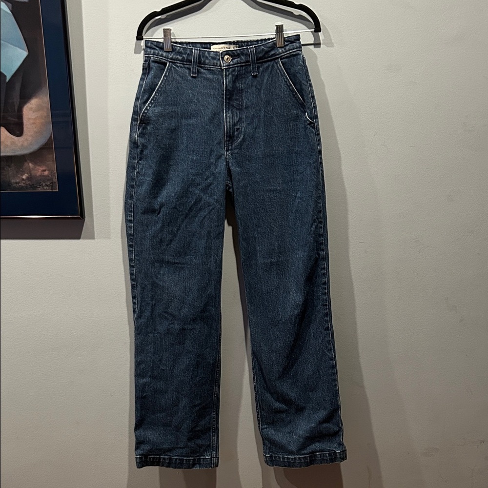 Abercrombie & Fitch 90s Relaxed Dark Blue Jeans - Curve Love